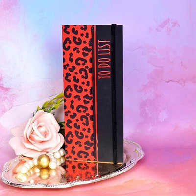 Memorys Softbound Planner To Do List (8 x 3.5 inches) Regular Planner Ruled 100 Pages(Red Leopard)