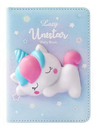 SANJARY 3D Squishy Lazy Unistar A5 Note Book DESINGER 120 Pages(Multicolor)