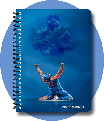 craft maniacs CRICKET 2024 NOTEBOOK COLLECTION A5 Notebook RULED 160 Pages(Red)