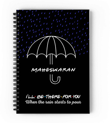 GIFTUATION i will be there for you Maheswaran /spiral diary & gift for friends A5 Diary Unruled 140 Pages(Black)