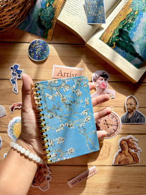 SHOP ABC Van Gogh Journal - Almond Blossom | A5 journal | 100 pages | A5 Diary plane 100 Pages(Multicolor)