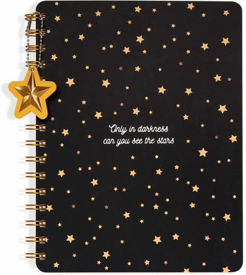 Doodle Wiro Notebook With Bookmark Dangler and Two Sticker Sheets B5 Diary Ruled 160 Pages(Twinkling Stars)