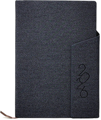 Nuovi 2026 Daily Planner | 365 Days Diary with Textured & Magnetic Closure - 80 GSM | A5 Planner - Ruled Grid | 400 Pages(Black)