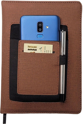 FONSIE Mobile pocket A4 Diary Rulled 200 Pages(Brown)