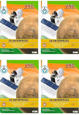 VND A4 Spiral Notebook, 400 Pages, Unruled Plain Paper, 75 GSM with Ball Pen A4 Notebook Unruled plain 400 Pages(Multicolor, Pack of 4)