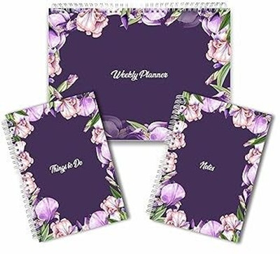 Vestta A4 Weekly Planner-60 Pages|90 GSM| A5 Things To Do-96 Pages | A5 Notes-96 Pages| A5 Planner/Organizer Ruled 96 Pages(Purple, Pack of 3)