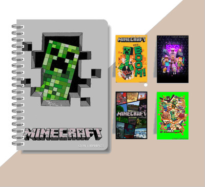 craft maniacs MINECRAFT DIARY & MAGNETIC BOOKMARKS A5 Notebook RULED 120 Pages(Multicolor)