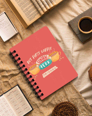 Warner Bros. Friends Theme First Coffee Wiro A5 Diary Unruled 120 Pages(multicolor14)