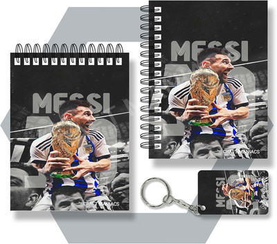 craft maniacs MESSI A6 NOTEBOOKS A6 Diary UNRULED 100 Pages(Multicolor)