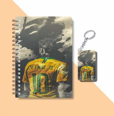 craft maniacs 2023 NEYMAR JR DIARY + KEYCHAIN A5 Notebook RULED 160 Pages(Multicolor)