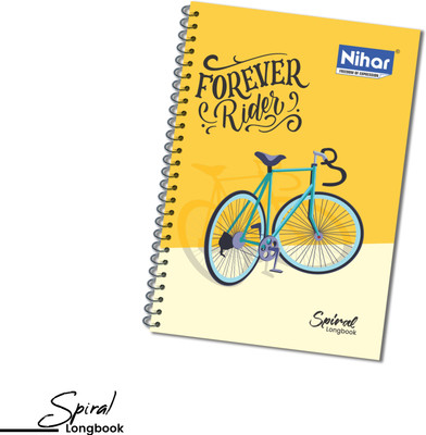 WRITE ON WHITE CLASSIC COLLECTION OF NIHAR SPIRAL A4 Notebook Rulled 400 Pages(MULTICOLOUR / YELLOW)