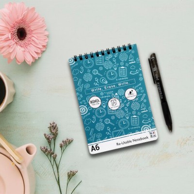 nara Smart ReUsable Notebook, 2 Erasable pen, Teal Blue Cover, A6 Size A6 Notebook Yes 20 Pages(Teal Blue)