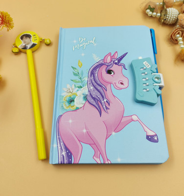 Paper Bear Unicorn A4 Diary ruled 70 Pages(Light Blue)