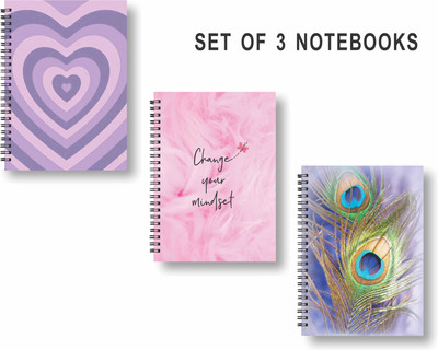 Papco Notebooks A5 Diary unruled 144 Pages(Multicolor, Pack of 3)