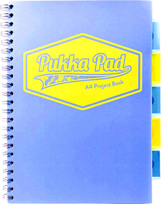 Pukka Pad Pastel Pink 6 Subject Book | 200 Pages | 80gsm | A4 Size | Note Book A4 Notebook Ruled 200 Pages(Blue)