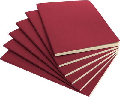 INNAXA Softcover Journals for Writing - Blank Notebook A5 Notebook Blank 64 Pages(Red-Wine, Pack of 6)