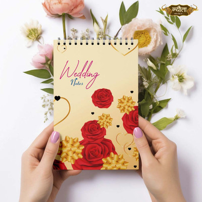 Nyouta Wedding Notepad A5 Note Pad Single Ruled. 50 Pages(Vivah Floral Bloom)