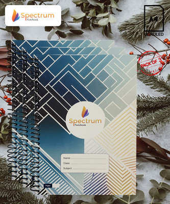 GARGANDASSOCI SPECTRUM A4 Notebook PLAIN AND UNRULLED 180 Pages(Blue, Pack of 3)