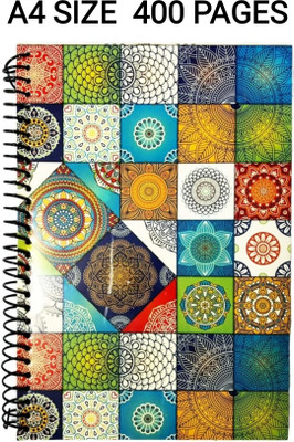 R K SALES A4 Spiral Notebook A4 Notebook Single Ruled 400 Pages(Multicolor)