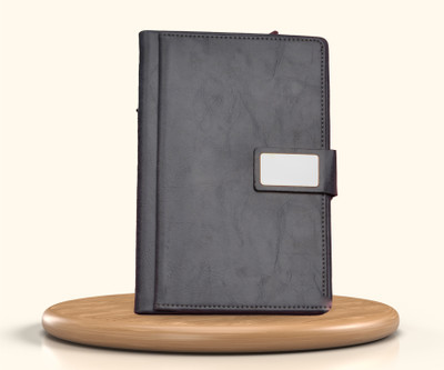 Your Gift Studio Classic Leather Professional Corporate Diary Size- A5 Diary Ruled 196 Pages(Grey)