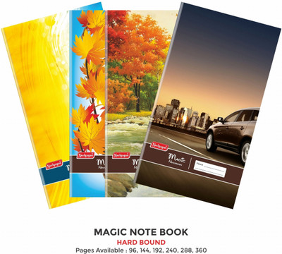 NEELGAGAN Magic Notebook, Register Size (18.0cm X 29.0cm) Hardbound Regular Notebook Ruled 360 Pages(Multicolor, Pack of 2)