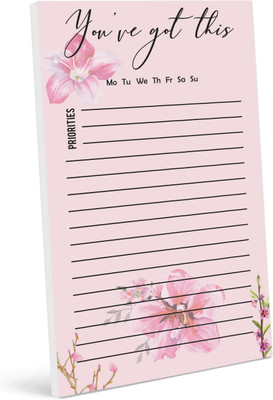 Inkdotpot Daily Planner A5 Planner Unruled 50 Pages(Pink)