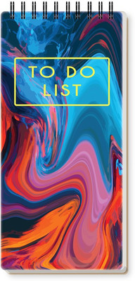 Nourish ToDo List Note Pad Regular Note Pad Ruled 50 Pages(ORANGEBLUEMARBLE)