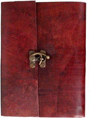 Anshika International genuine leather handmade notebook diary A5 Journal unruled 100 Pages(Brown)
