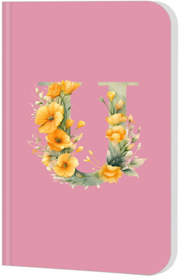 Raptech Premium Soft Bound Notebook Diary for Girls, Women Floral Design (Initial U) A5 Diary Unruled 144 Pages(Multicolor)