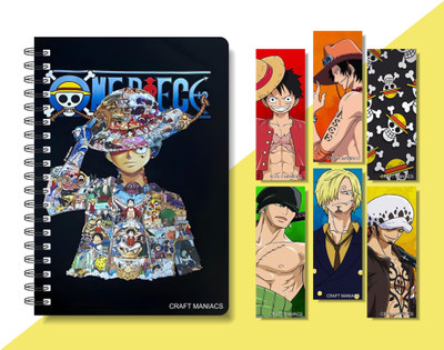 craft maniacs 2024 ONE PIECE DIARY & 6 FREEBIE BOOKMARKS A5 Diary RULED 160 Pages(Multicolor)