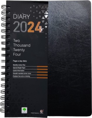 Global Diaries Premium Metal Wiro '2024' New Year Diary B5 Diary Single Ruled 320 Pages(Multicolor)