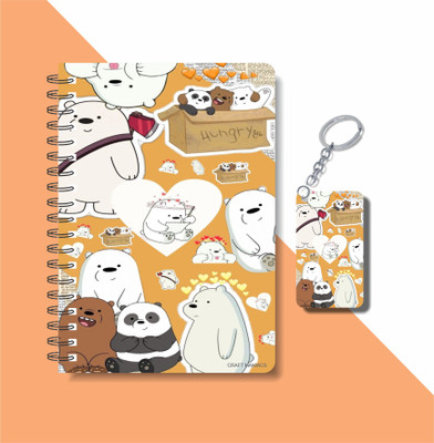 craft maniacs BARE BEARS 2023 COLLECTION A5 Notebook RULED 160 Pages(Multicolor)