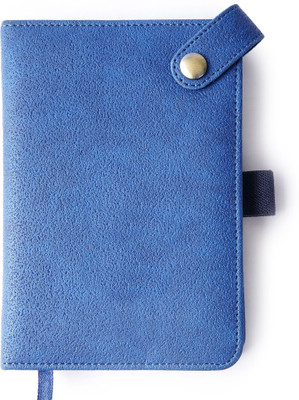 FINER THREADS (PU) polyurethane Handmade Journals Diaries Pocket-size Notebook Rulled 80 Pages(Blue)