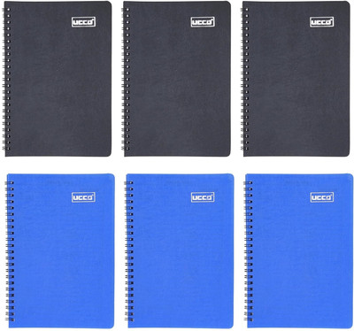 UCCO Notebook Mini Notebook Ruled 100 Pages(Blue, Black, Pack of 6)
