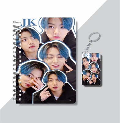 craft maniacs JUNGKOOK DIARY & KEYCHAIN A5 Diary RULED 120 Pages(Multicolor)