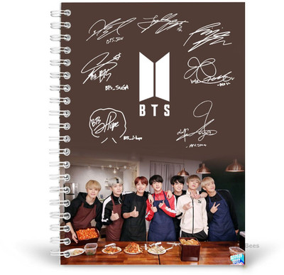 PurpleBees Bts Ot7 With All Signature Kitchn Cooking Diary | Bts Printed Unruled 160 A5 Notebook Plain 150 Pages(Multicolor)
