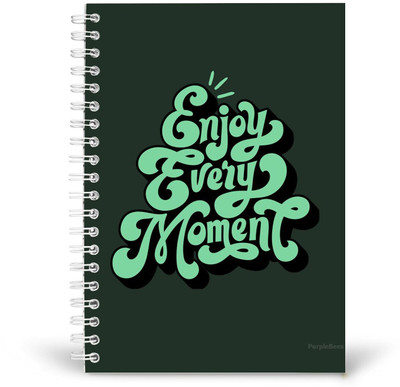 PurpleBees Enjoy Every Moment Quotes Diary Motivational Notebook | A5 Notebook Plain 150 Pages(Multicolor)