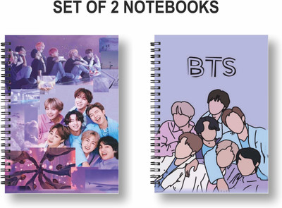 3DS Notebook A5 Diary Ruled 144 Pages(Violet, Pack of 2)