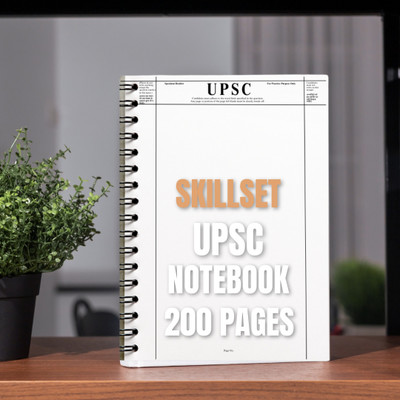 SKILLSET Upsc Copy- Upsc Mains Answer Writing Notebook-Notebook A4 Notebook Unruled 200 Pages(White)
