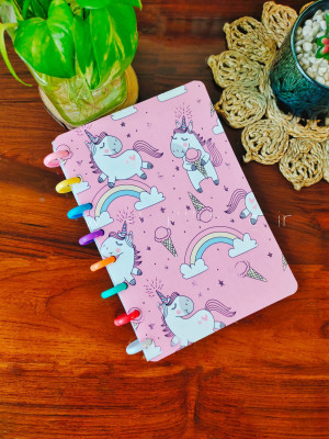 Radhya Accessories Unicorn Diary for Girls Hardcover Unicorn Notepad for Kids Spiral A5 Note Pad Ruled 100 Pages(Pink)
