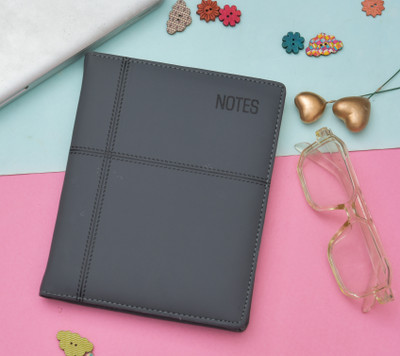 SPM Classic Premium Leather Travel Journal Diary for Gifting Purpose A5 Diary Ruled 200 Pages(Black)