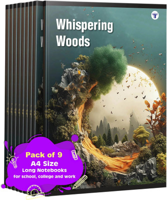 Target Publications Long Notebooks | Whispering Woods | A4 172 Pages | Single Line Books | Set of 9 A4 Notebook Ruled 172 Pages(Multicolor, Pack of 9)