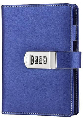 CRAZYABBS Diary With Lock Destination Success, Magnetic My To Do, Solid Blue A5 Diary Ruled 200 Pages(Solid Blue)