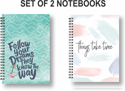 ROT RIX Notebook A5 Diary Ruled 144 Pages(Multicolor, Pack of 2)
