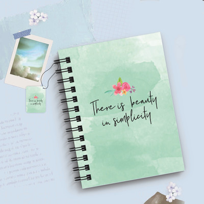DI-KRAFT Wiro binding diary A5 Diary Unruled 160 Pages A5 Diary Unruled 160 Pages(Light Green2)