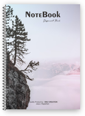 SNU CREATION Light Nature Theme Spiral A4 Notebook Ruled 220 Pages(Multicolor)
