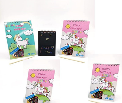 Shmaya recycled A2 Writing Pad single 10 Pages(Black, Pack of 4)