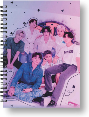 3DS Notebook A5 Diary Ruled 144 Pages(Black, Purple)
