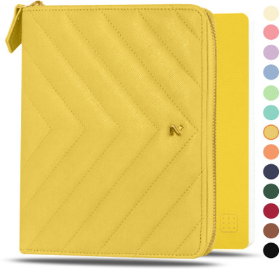NEORAH B6 Notebook Sleeve with Compendium+Dotgrid Journal |Faux Leather Sleeve+Penloop B5 Journal ‎Dotted 160 Pages(Yellow)