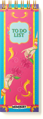 Mimikry To Do List 120 gsm Hard Cover | 3.25 x 9 inches | Regular Desk Planner Ruled 100 Pages(Bohemian)